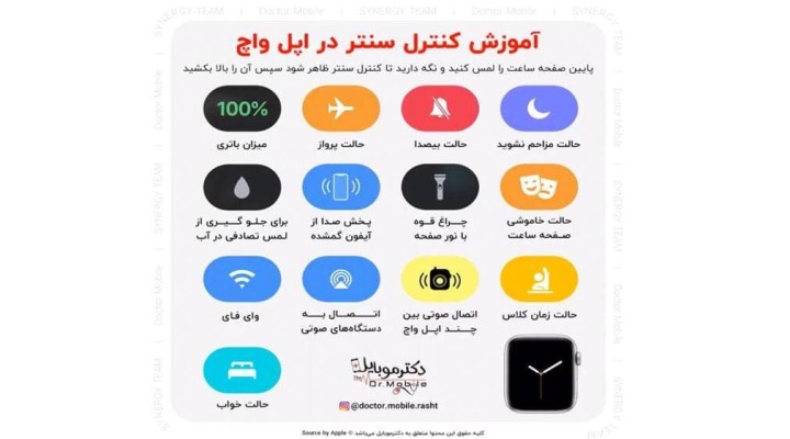 کنترل سنتر در اپل واچ